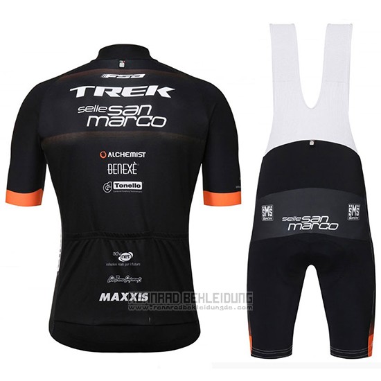 2018 Fahrradbekleidung Trek Selle San Marco Shwarz Trikot Kurzarm und Tragerhose